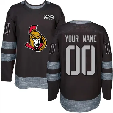 Black Men's Custom Authentic Ottawa Senators 1917-2017 100th Anniversary Jersey