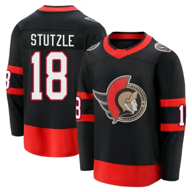Black Men's Tim Stutzle Breakaway Ottawa Senators 2020/21 Home Premier Jersey