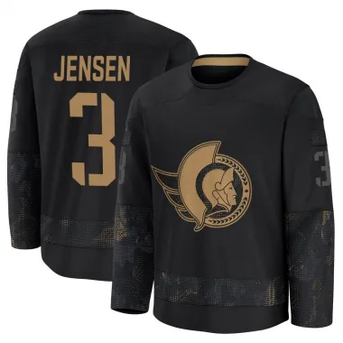 Black Youth Nick Jensen Premium Ottawa Senators 2024 Military Appreciation Practice Jersey