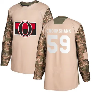 Camo Men's Angus Crookshank Authentic Ottawa Senators Veterans Day Practice Jersey