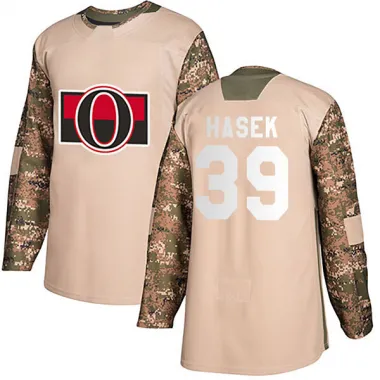 Camo Men's Dominik Hasek Authentic Ottawa Senators Veterans Day Practice Jersey