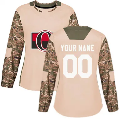 Camo Women's Custom Authentic Ottawa Senators Veterans Day Practice Jersey