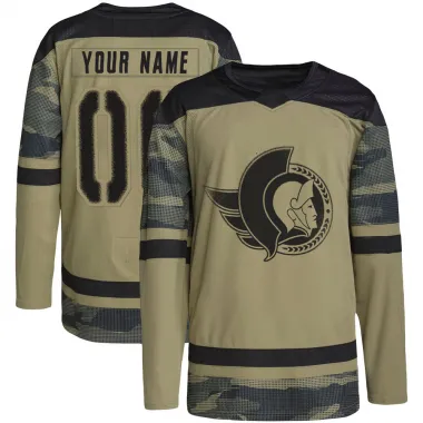 Camo Youth Custom Authentic Ottawa Senators Military Appreciation Practice Jersey