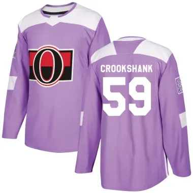 Purple Men's Angus Crookshank Authentic Ottawa Senators Fights Cancer Practice Jersey