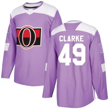 Purple Men's Graeme Clarke Authentic Ottawa Senators Fights Cancer Practice Jersey