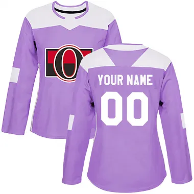 Purple Women's Custom Authentic Ottawa Senators Fights Cancer Practice Jersey
