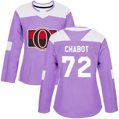 Purple Women's Thomas Chabot Authentic Ottawa Senators Fights Cancer Practice Jersey