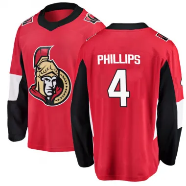 Red Men's Chris Phillips Breakaway Ottawa Senators Home Jersey