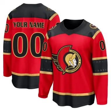 Red Men's Custom Breakaway Ottawa Senators Alternate Jersey