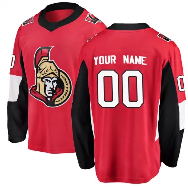 Red Men's Custom Breakaway Ottawa Senators Home Jersey