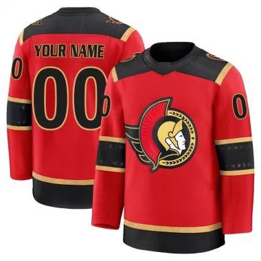 Red Men's Custom Premium Ottawa Senators Alternate Jersey