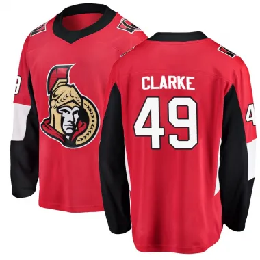 Red Men's Graeme Clarke Breakaway Ottawa Senators Home Jersey