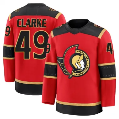 Red Men's Graeme Clarke Premium Ottawa Senators Alternate Jersey