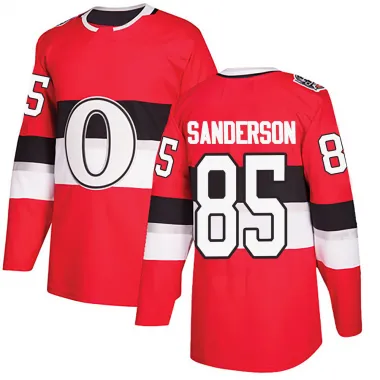 Red Men's Jake Sanderson Authentic Ottawa Senators 2017 100 Classic Jersey