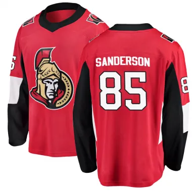 Red Men's Jake Sanderson Breakaway Ottawa Senators Home Jersey