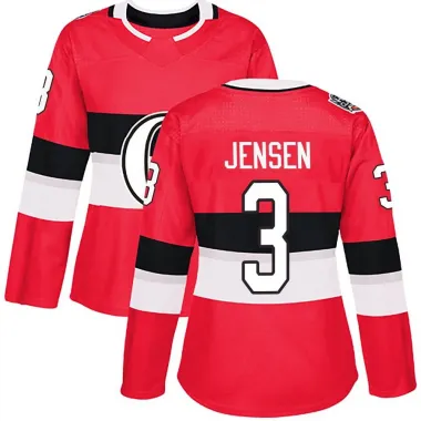 Red Women's Nick Jensen Authentic Ottawa Senators 2017 100 Classic Jersey