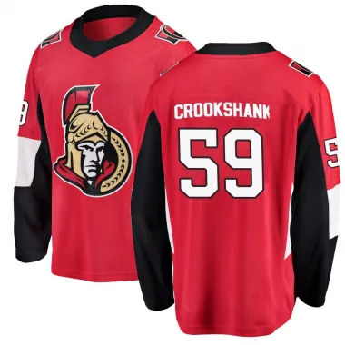 Red Youth Angus Crookshank Breakaway Ottawa Senators Home Jersey