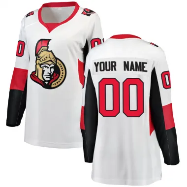 White Women's Custom Breakaway Ottawa Senators Away Jersey