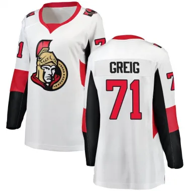 White Women's Ridly Greig Breakaway Ottawa Senators Away Jersey